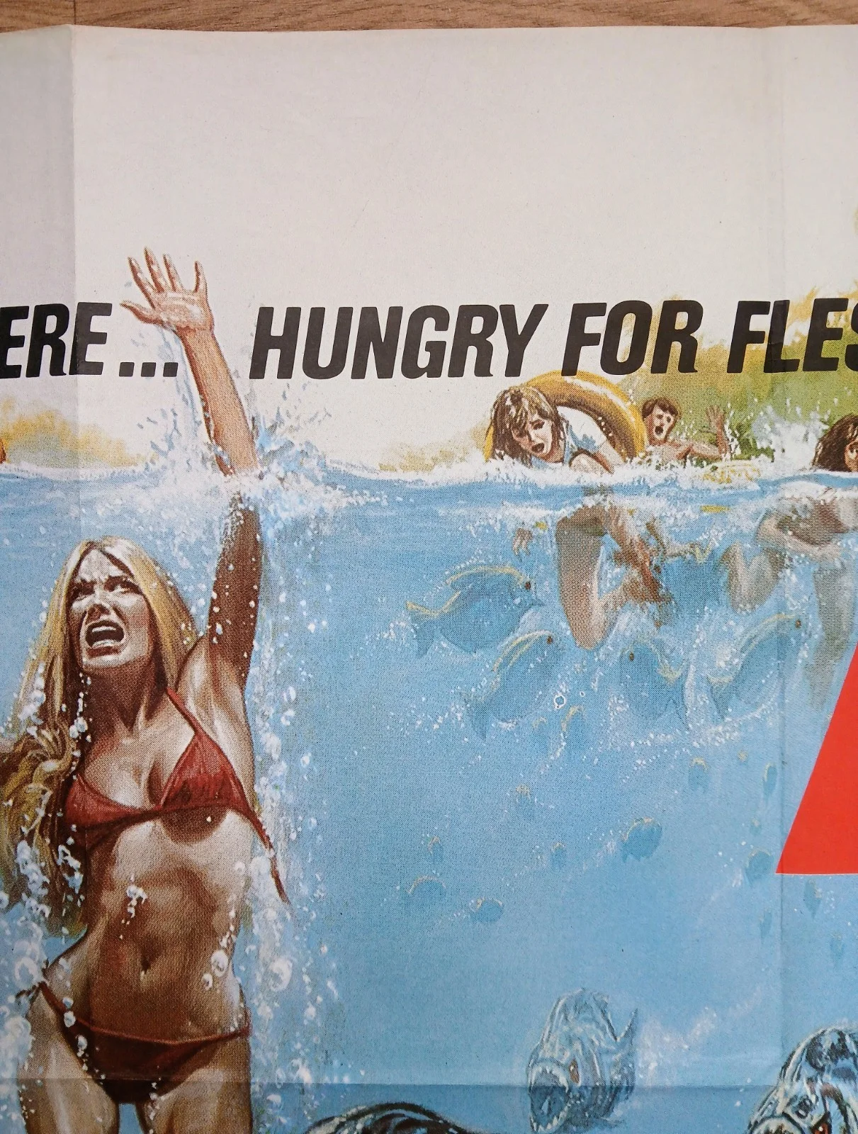 PIRANHA (1978)original UK quad poster -Roger Corman Joe Dante killer fish horror, image 3