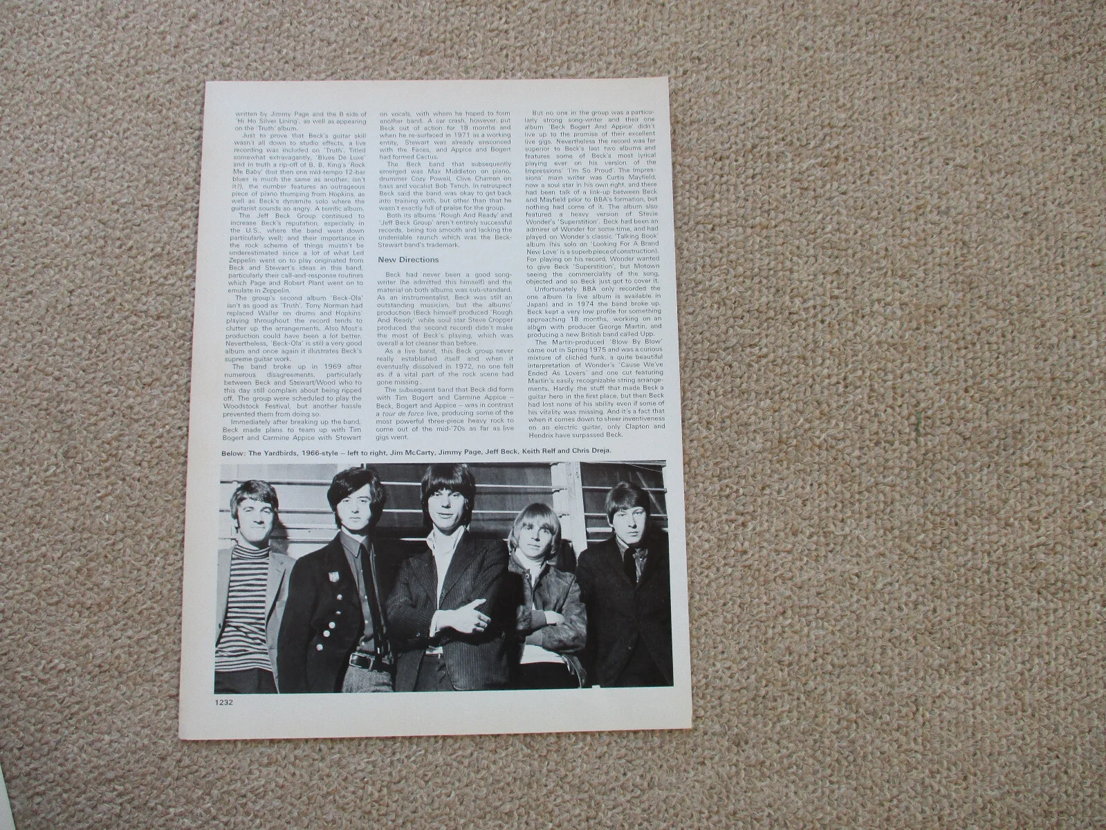 Jeff Beck - 3 page magazine article with colour and B/W pics, image 2