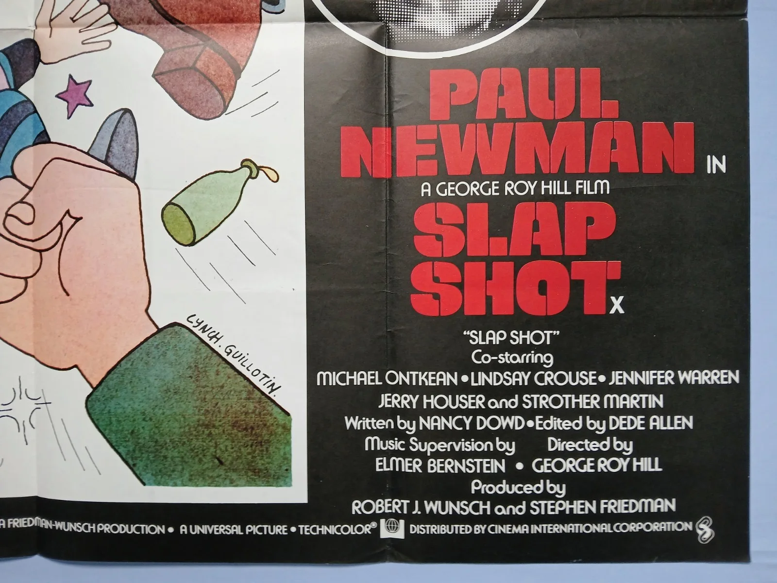 SLAP SHOT (1977) original UK quad poster - Paul Newman Ice Hockey action rom-com, изображение 5