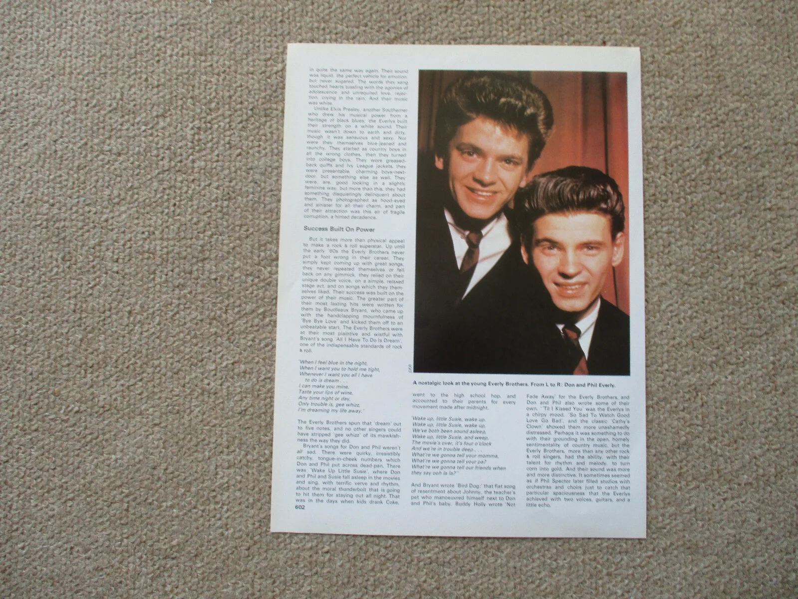 Everly Brothers - 3 page magazine article with colour and B/W pics, изображение 2