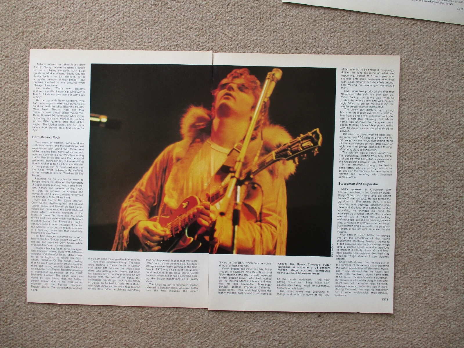 Steve Miller - 3 page magazine article with colour and B/W pics, image 2