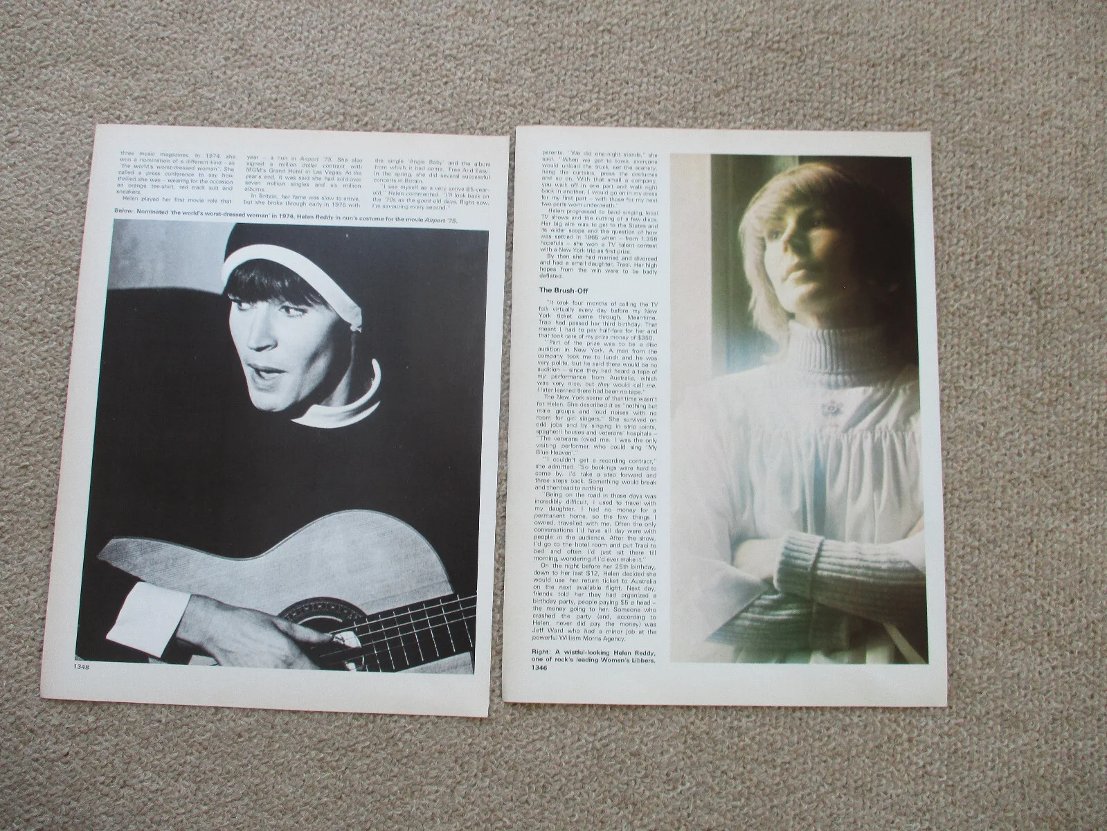 Helen Reddy - 4 page magazine article with colour and B/W pics, изображение 2