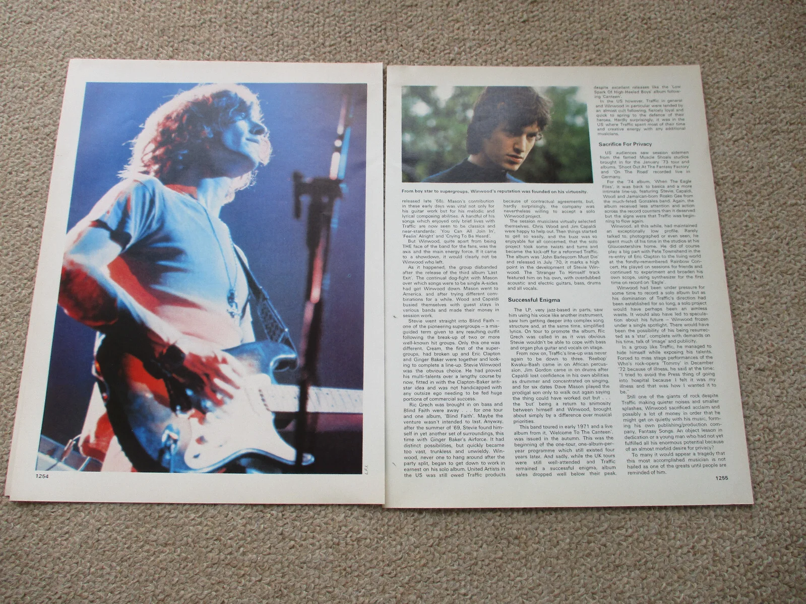 Stevie Winwood - 4 page magazine article with colour and B/W pics, изображение 2
