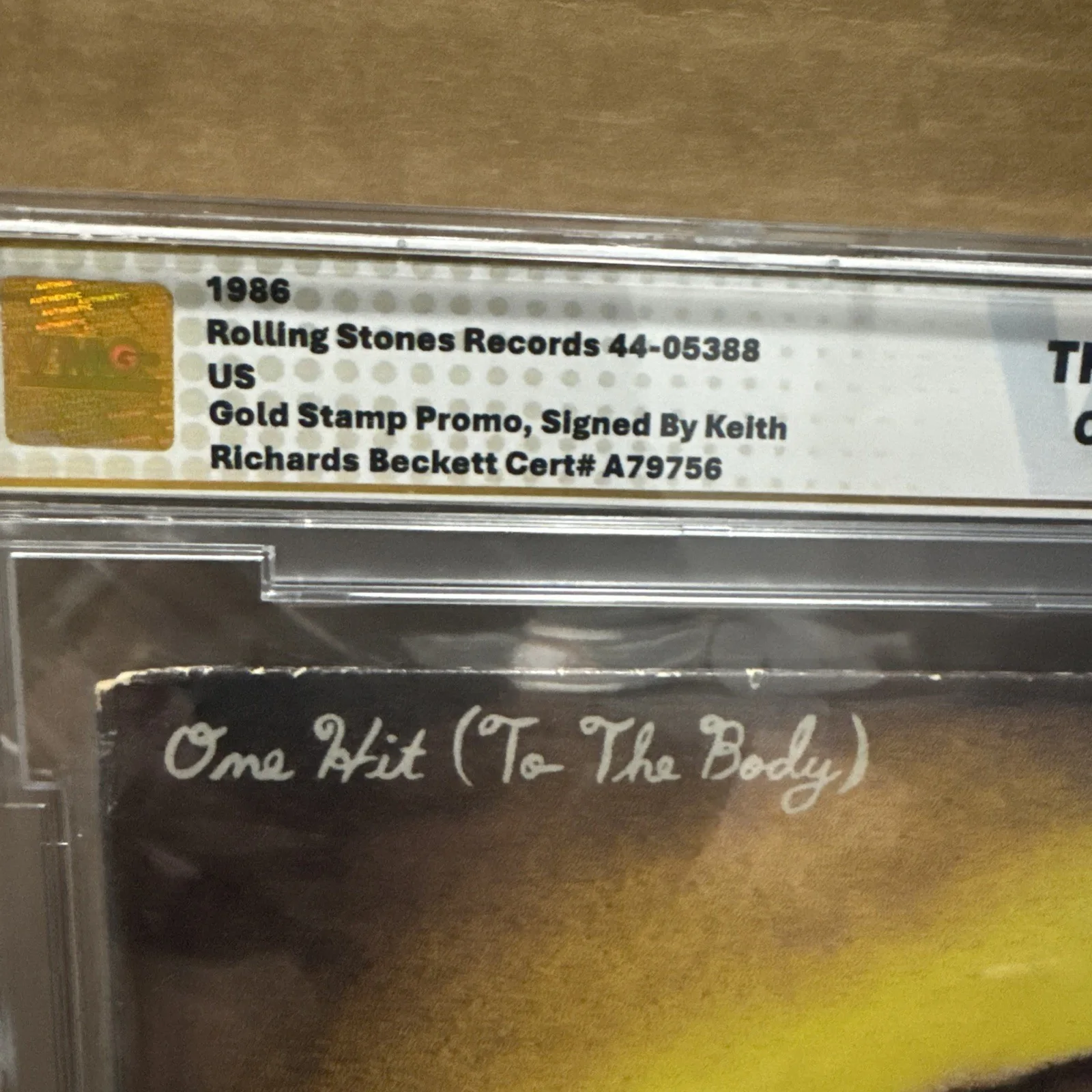 Signed Keith Richards Rolling Stones One Hit (To The Body) Vinyl BAS VMG Graded, изображение 3