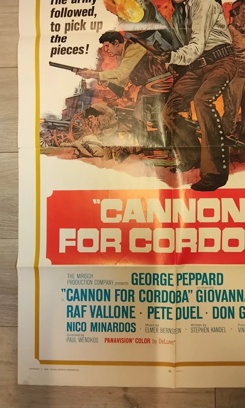 CANNON FOR CORDOBA , US ONE SHEET POSTER , 1970, GEORGE PEPPARD, PETE DUEL, image 4