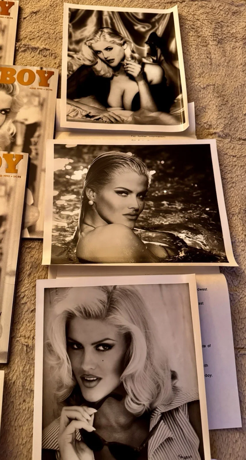 RARE Anna Nicole Smith 1993 Playmate of the Year Press Kit + 3 Magazines SIGNED!, изображение 3