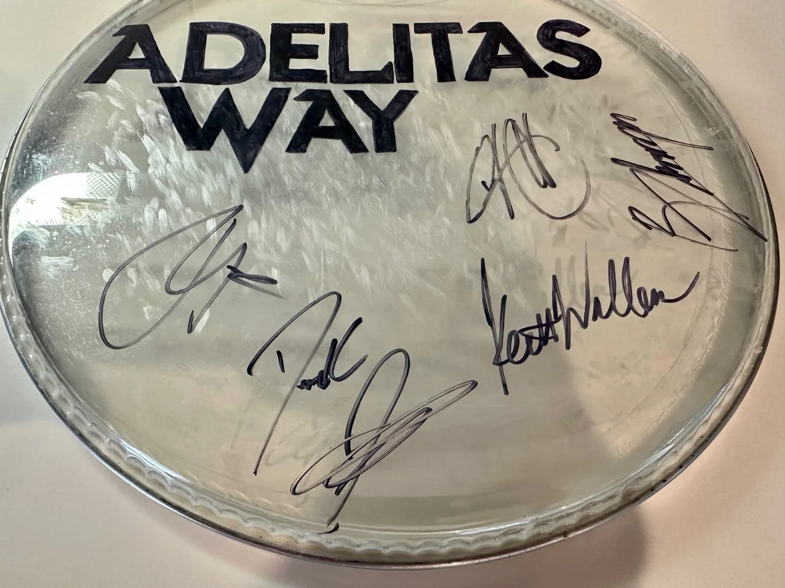 Signed Adelitas Way 12" Drum Head – Concert Used with Band Logo, изображение 4