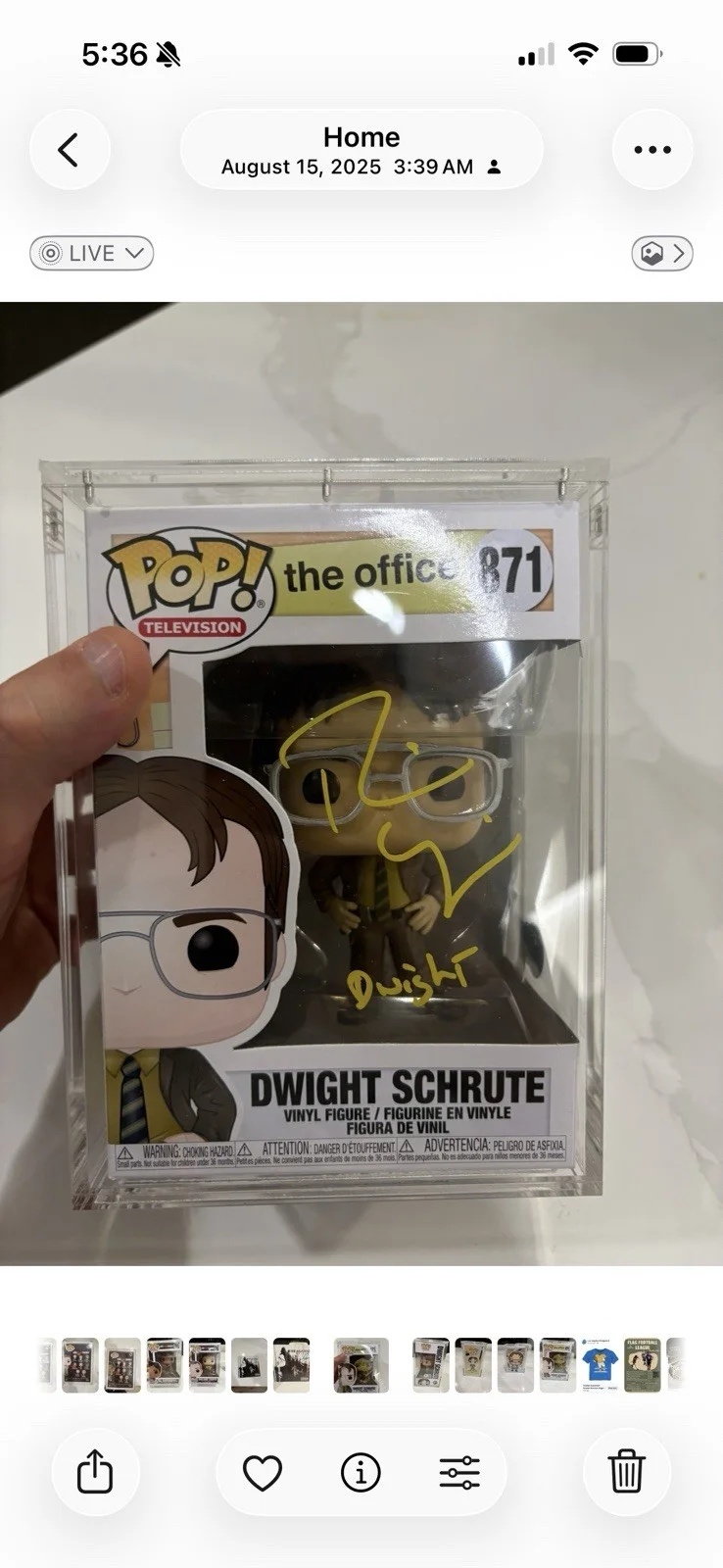 Rainn Wilson Autographed Dwight Schrute Funko w/ Beckett COA, изображение 4