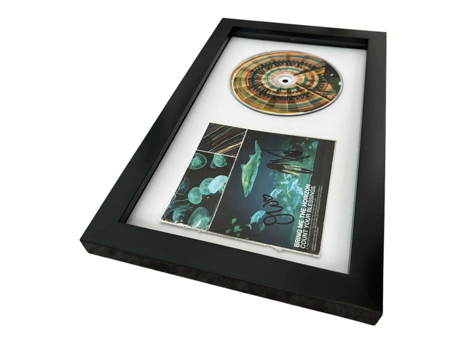 BRING ME THE HORIZON SIGNED AUTOGRAPH x2 COUNT YOUR BLESSINGS FRAMED CD OLI +1, image 2