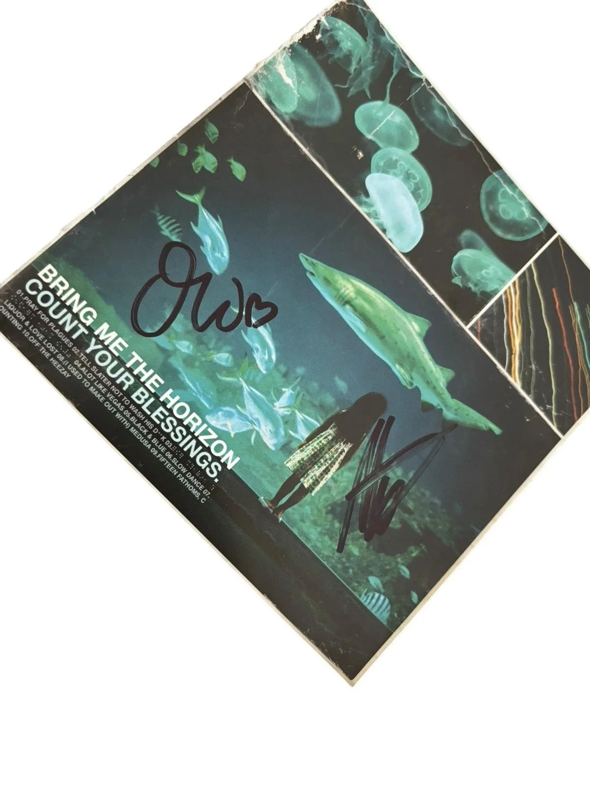 BRING ME THE HORIZON SIGNED AUTOGRAPH x2 COUNT YOUR BLESSINGS FRAMED CD OLI +1, image 4