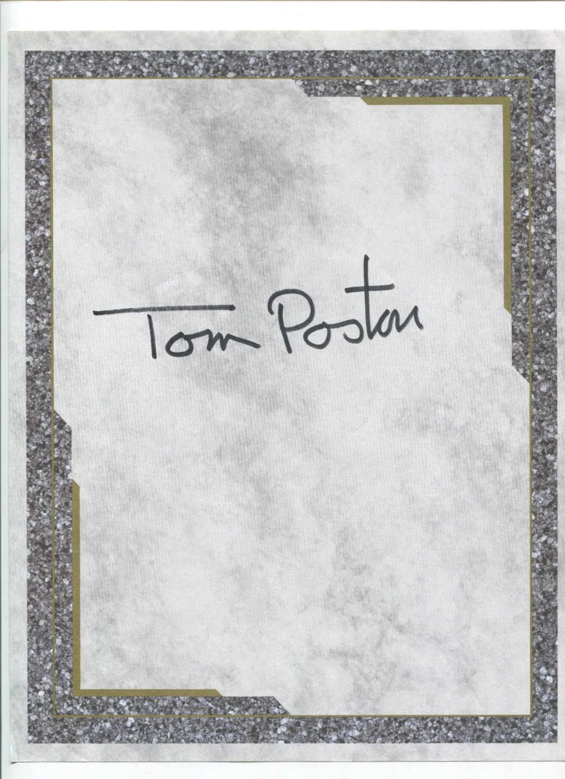 Tom Poston — Tom Poston Signed 8.5 x 11 Inch Page Autographed Actor Signature Newhart