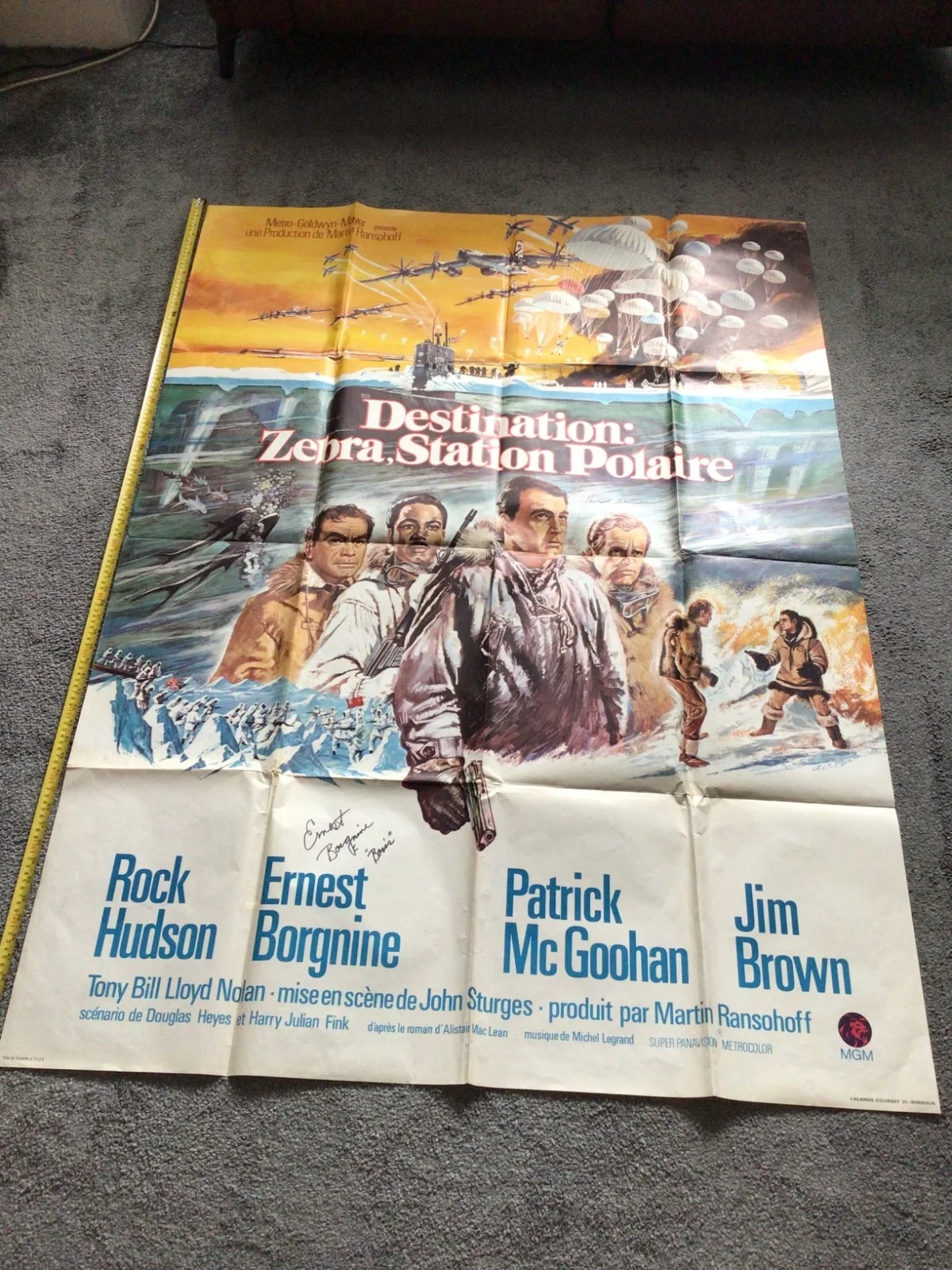 Ice Station Zebra original large signed movie poster in very good condition, image 2
