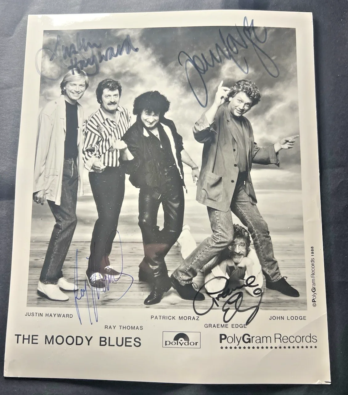 SIGNED Moody Blues 8x10 Promo Glossy Photo 1988 - Hayward, Lodge, Edge, Thomas, изображение 2