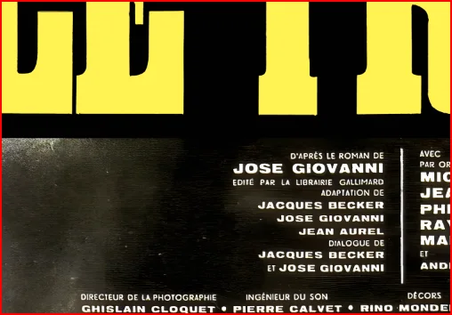 Le Trou 1960 Crime Thriller - Restored 27.2" x 41" US One Sheet, изображение 5