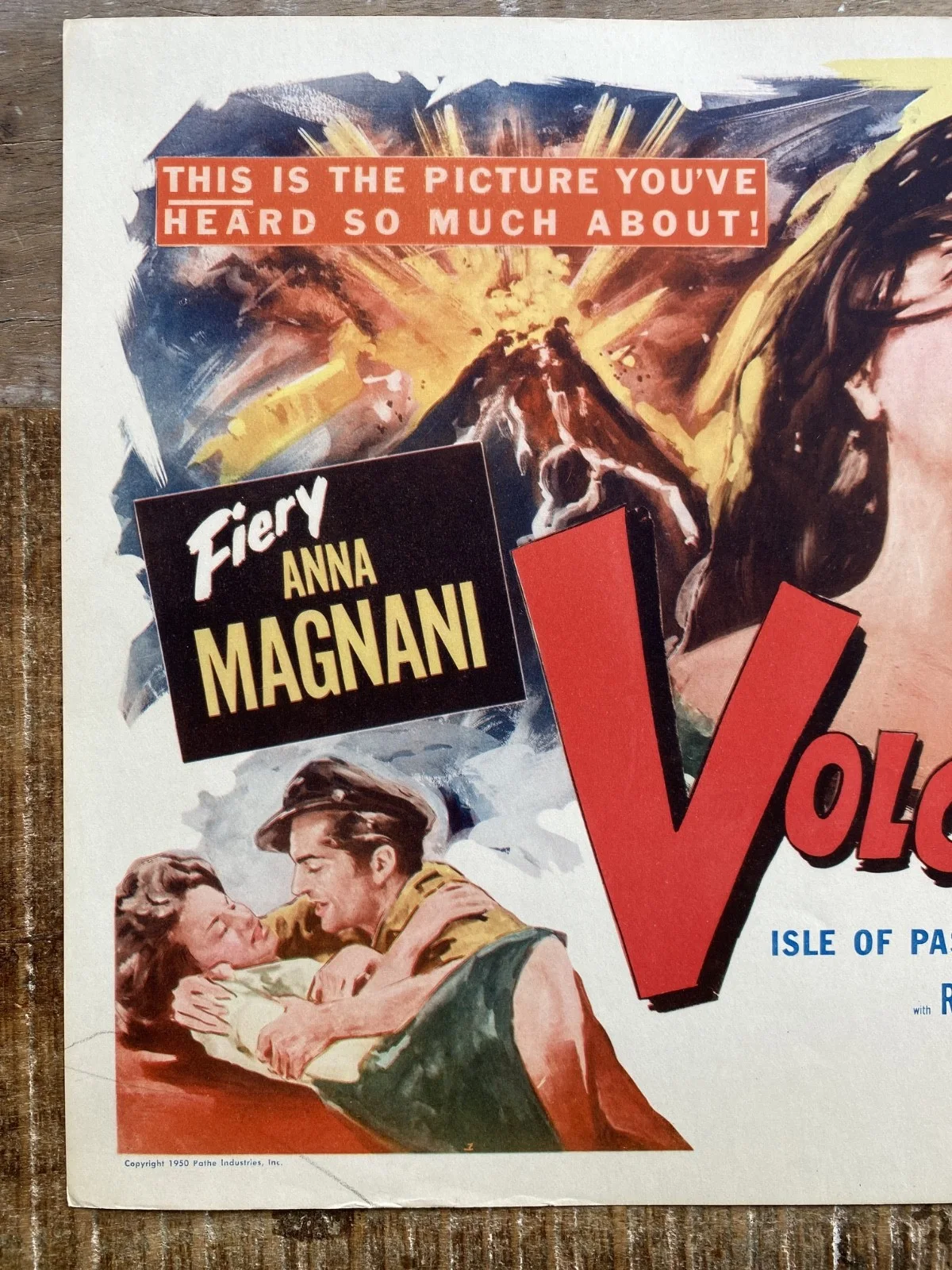 Vulcano Volcano Original Lobby Card Anna Magnani 1951, изображение 2