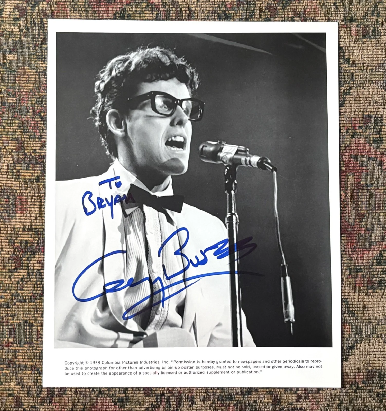 Garey Busey — Gary Busey SIGNED 8x10 B&W Photo Photograph, Buddy Holly Story 1978 Hit Movie, изображение 3