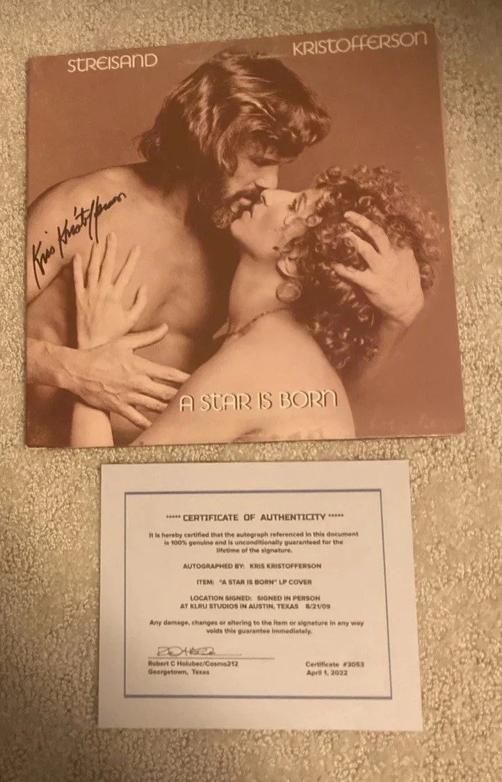 KRIS KRISTOFFERSON SIGNED “A STAR IS BORN” Soundtrack Lp Vinyl/COA, изображение 2