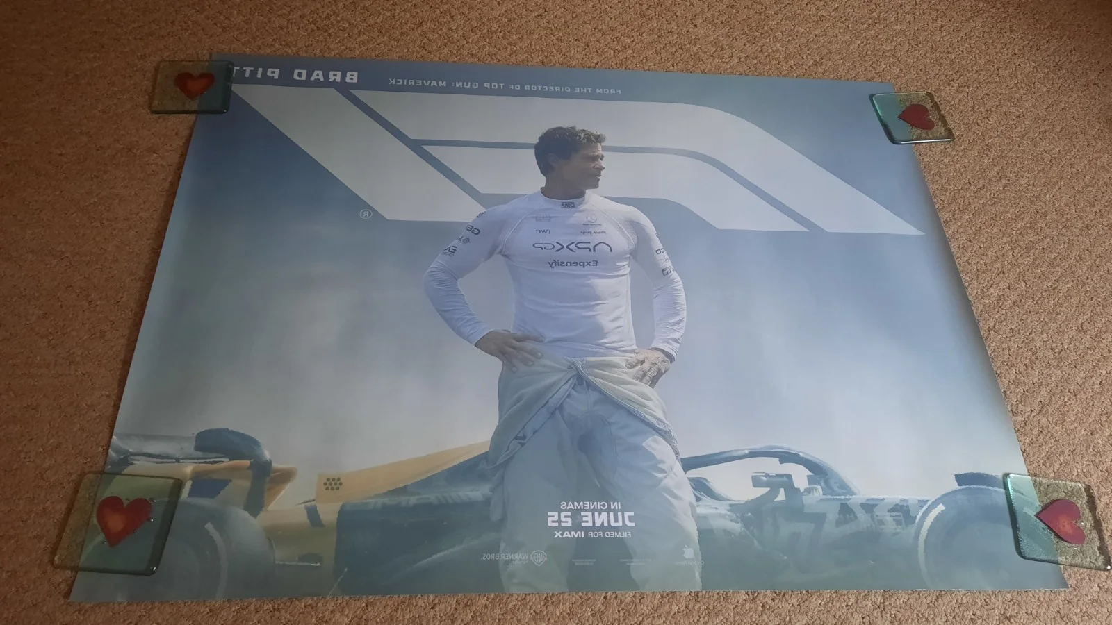 F1 2025 Cinema Quad Poster 30 X40 Brad Pitt Double-Sided Oscar Winner Rare, изображение 4