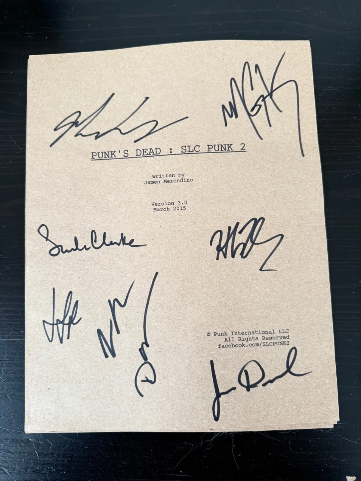 Machine Gun Kelly, Devon Sawa, James Merendino, more — SLC Punk 2: Punk’s Dead Signed Script – Cast Autographed Film Memorabilia, image 2