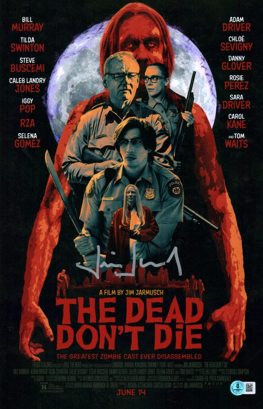 jim jarmusch — JIM JARMUSCH SIGNED THE DEAD DONT DIE 11X17 PHOTO BECKETT BAS COA