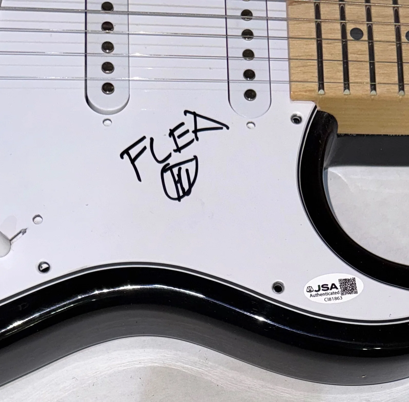 Flea Red Hot Chili Peppers Signed Autograph Electric Guitar RHCP Band JSA COA, image 4