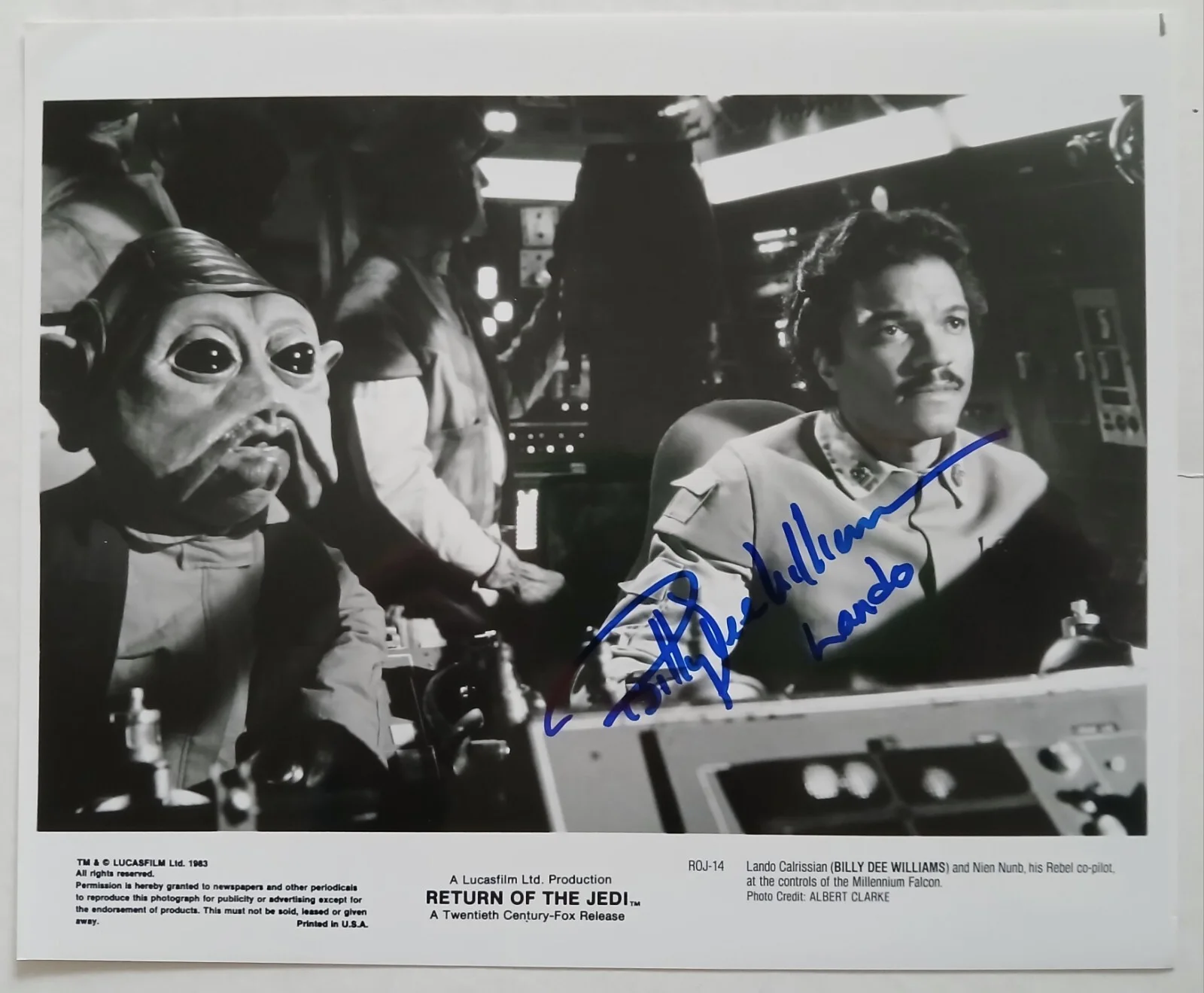 Billy Dee Williams — Billy Dee Williams Signed 8x10 Photo - JSA COA - ROTJ Lando Inscribed