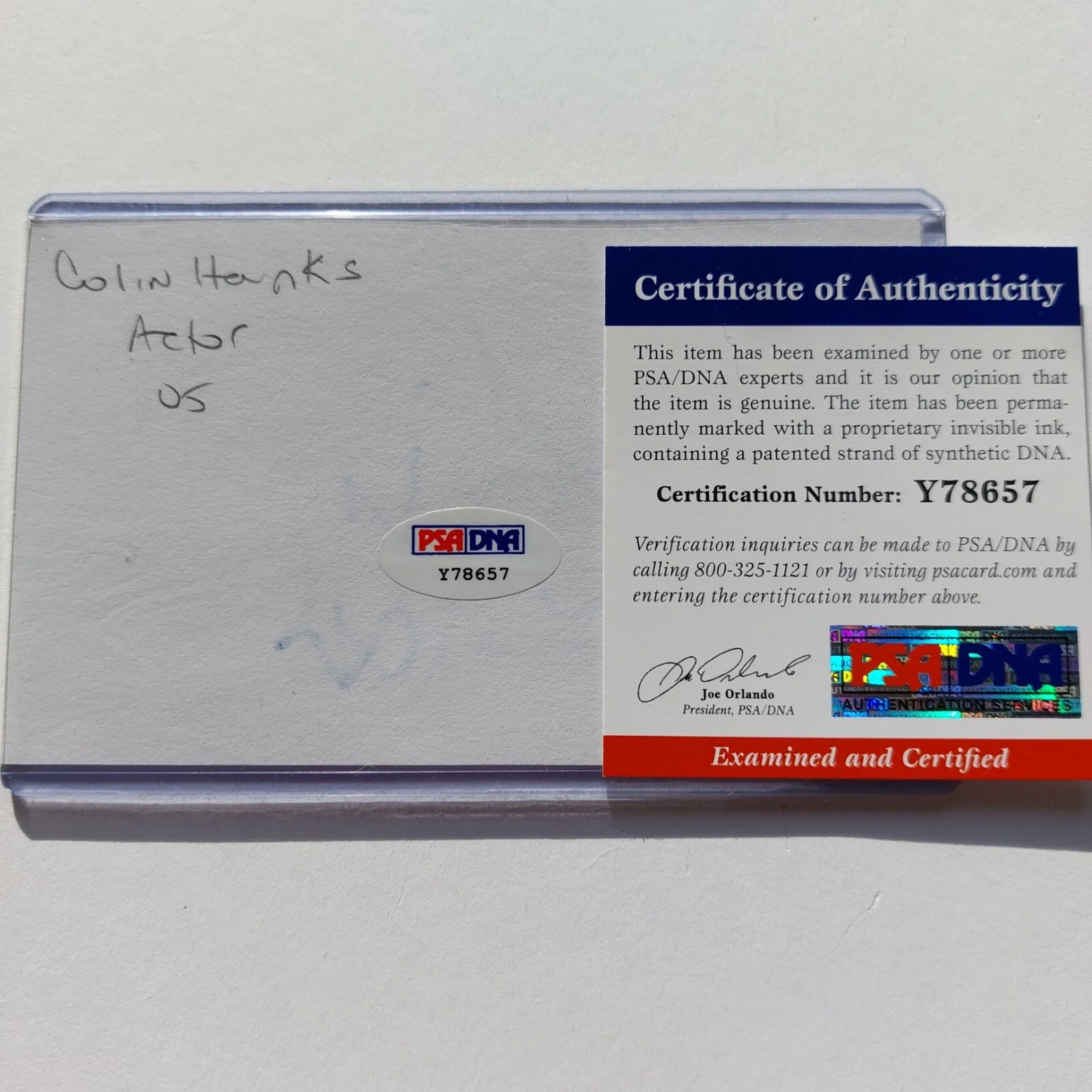 Colin Hanks — Colin Hanks Signed 3x5 Index Card PSA COA (Orange County, King Kong, Fargo), image 4