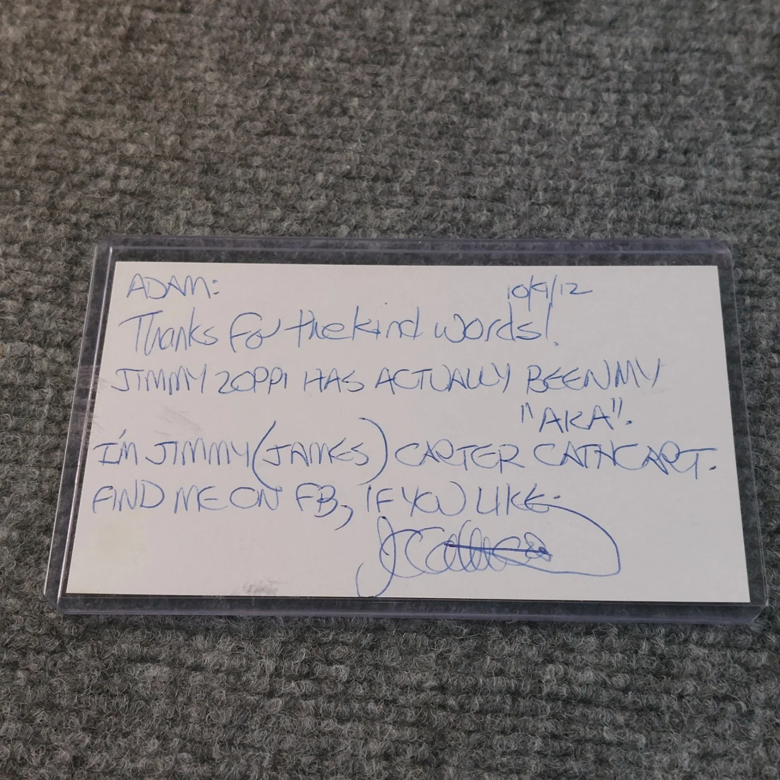 James Carter Cathcart — Pokemon SIGNED 3x5 Index Card James Carter Cathcart Autograph Gary Oak, изображение 2