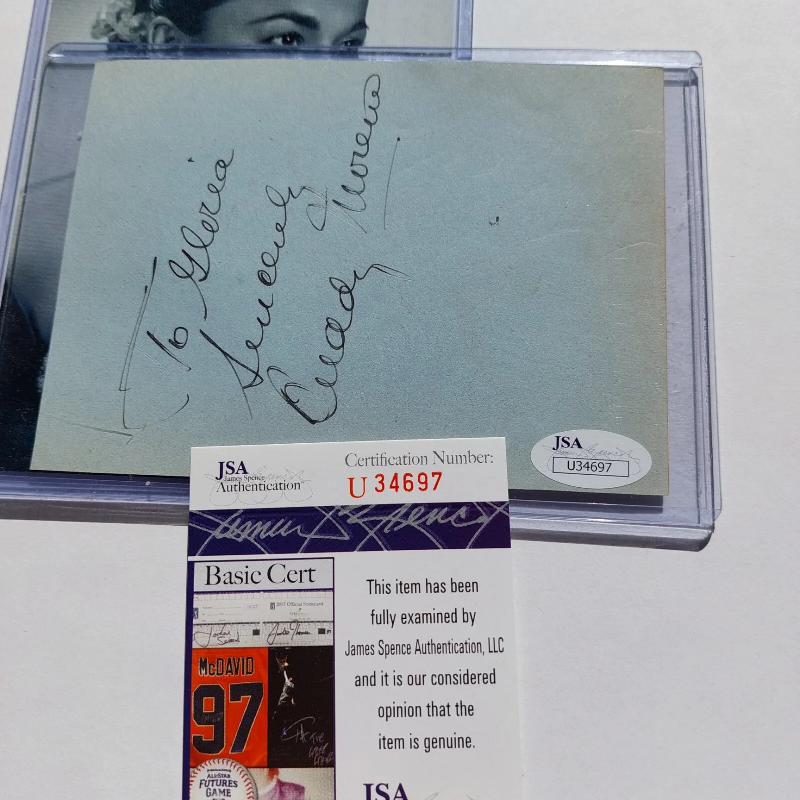 Georgia Gibbs — Georgia Gibbs SIGNED 4X6 JSA COA Jazz Singer Signed Vintage 1942, image 5