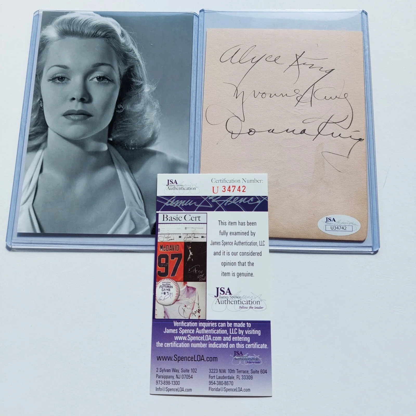 Jane Wyman — Jane Wyman Signed 4x6 JSA COA Actress Ronald Reagan 1st wife, image 5