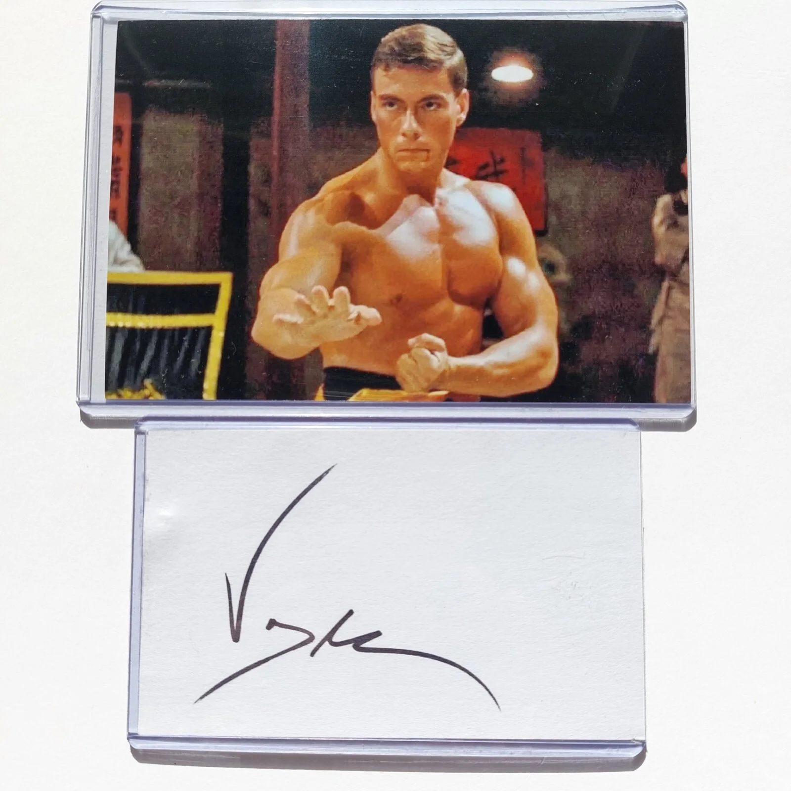 Jean Claude Van Damme — Jean Claude Van Damme Signed 3x5 Index Card (Bloodsport, Kickboxer,) JVCD