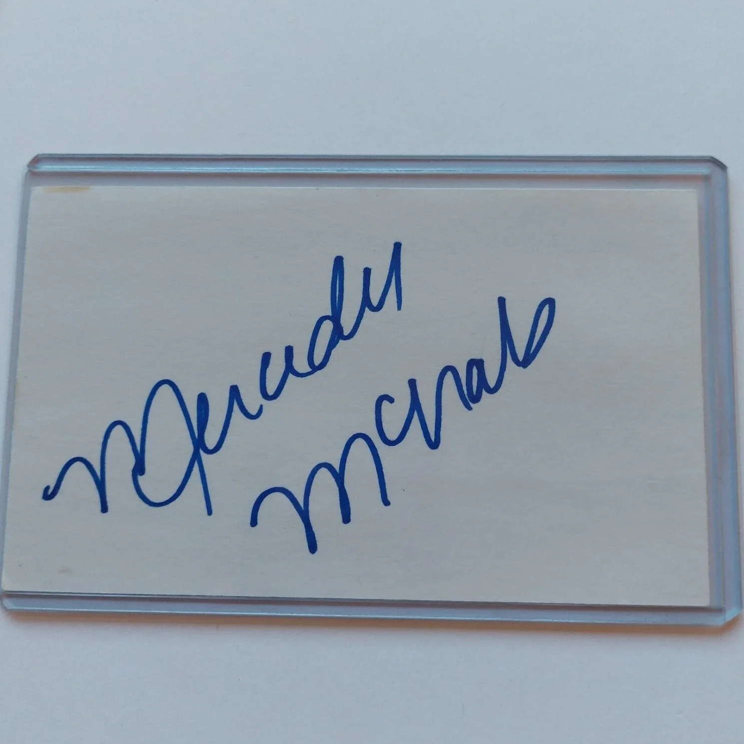 Mercedes Mcnab — Mercedes Mcnab Signed 3x5 Index Card (Buffy the Vampire Slayer, Hatchet, Addams), image 2