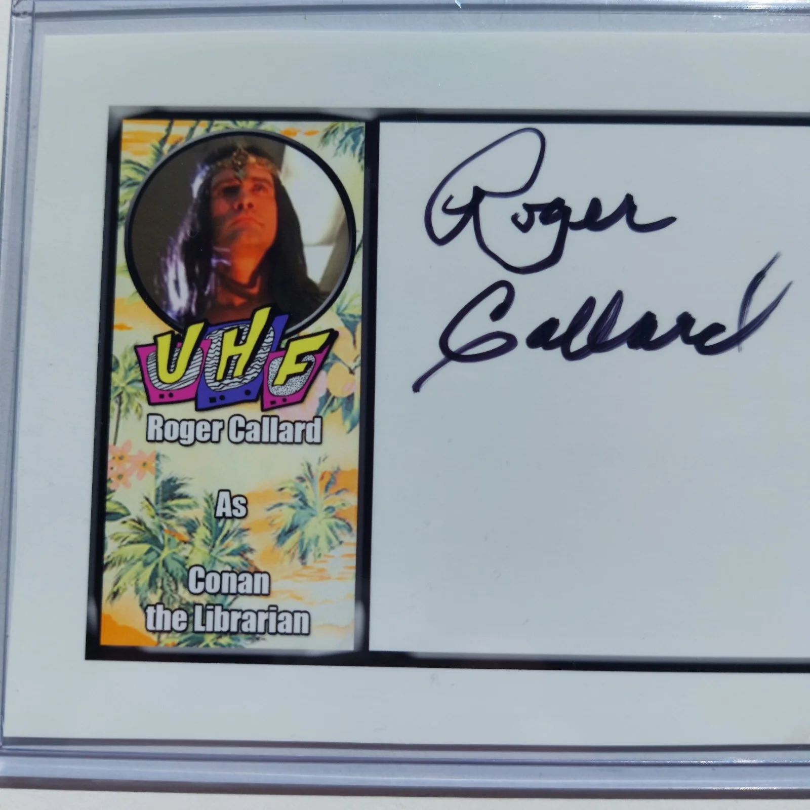 Roger Callard — RARE UHF Movie Signed 4x6 Photo Roger Callard Conan the Librarian Bodybuilder, image 2