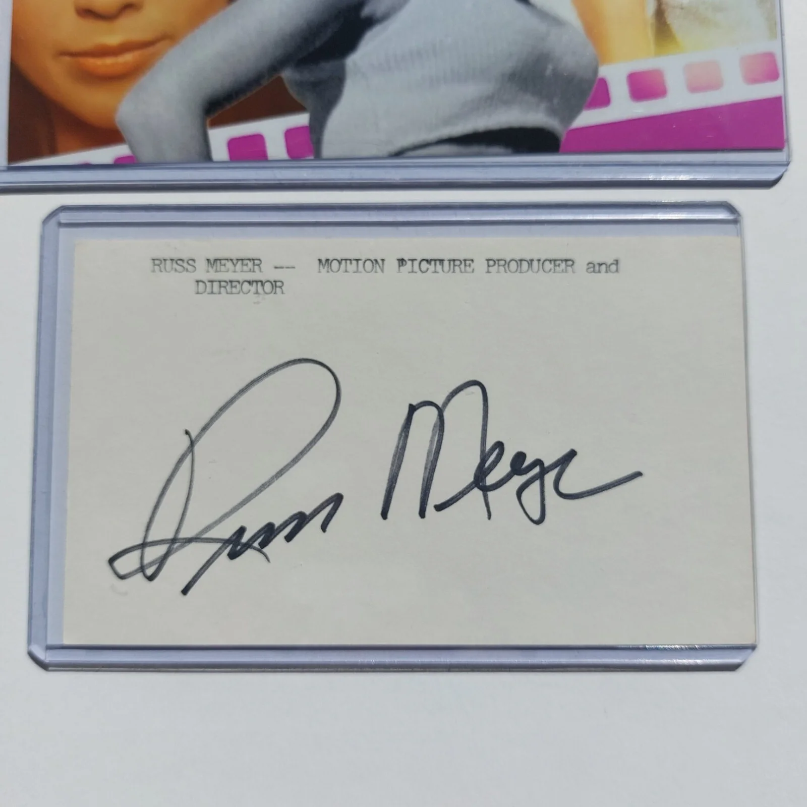 Russ Meyer — Russ Meyer Signed 3X5 Index Card Faster Pussycat Kill Kill Director, изображение 2