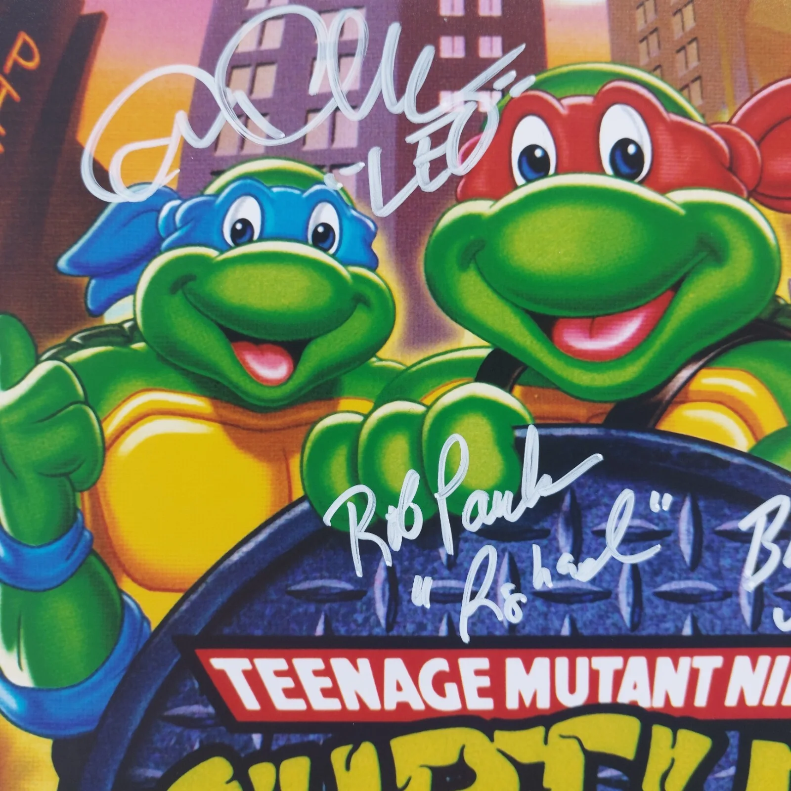 Barry Gordon, Rob Paulsen, Cam Clarke, Townsend — Teenage Mutant Ninja Turtles Cast signed 11x14 Photo TMNT JSA COA signed by 4, изображение 5