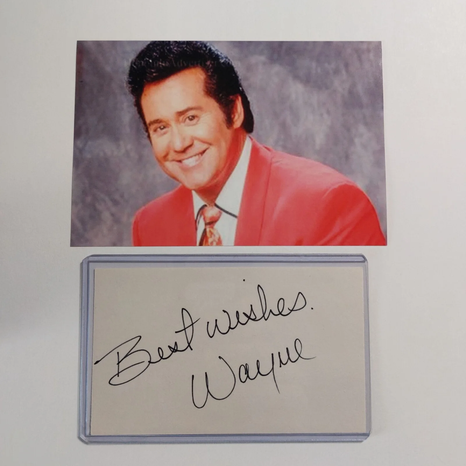 Wayne Newton — Fallout Mr. New Vegas Wayne Newton signed 3x5 Index Card VTG Fallout New