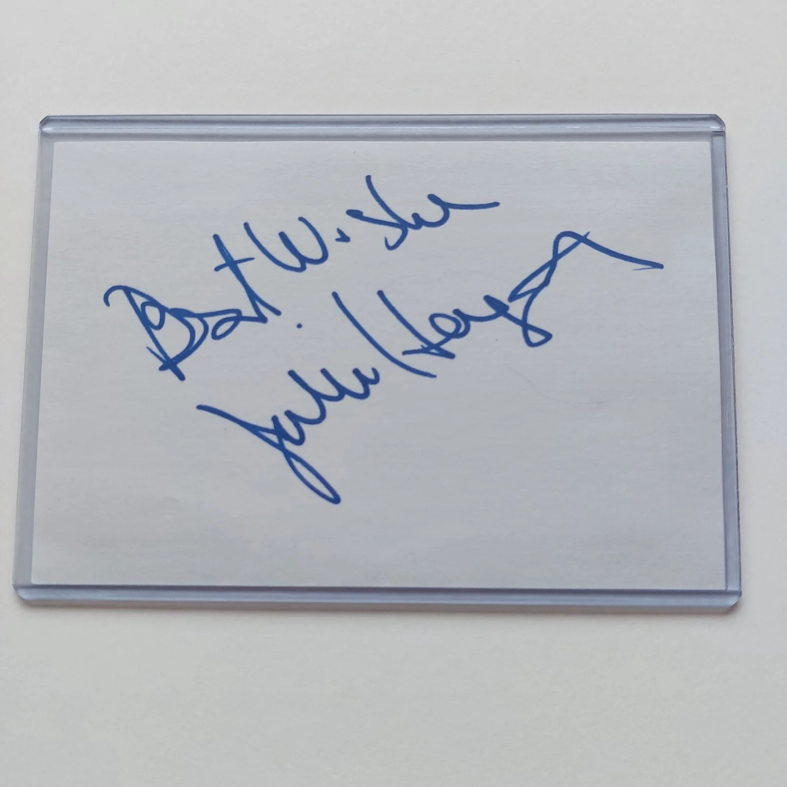 Julie Hagerty — Julie Hagerty signed 4x6 Index card Airplane Lost in America CUT AUTO, image 3