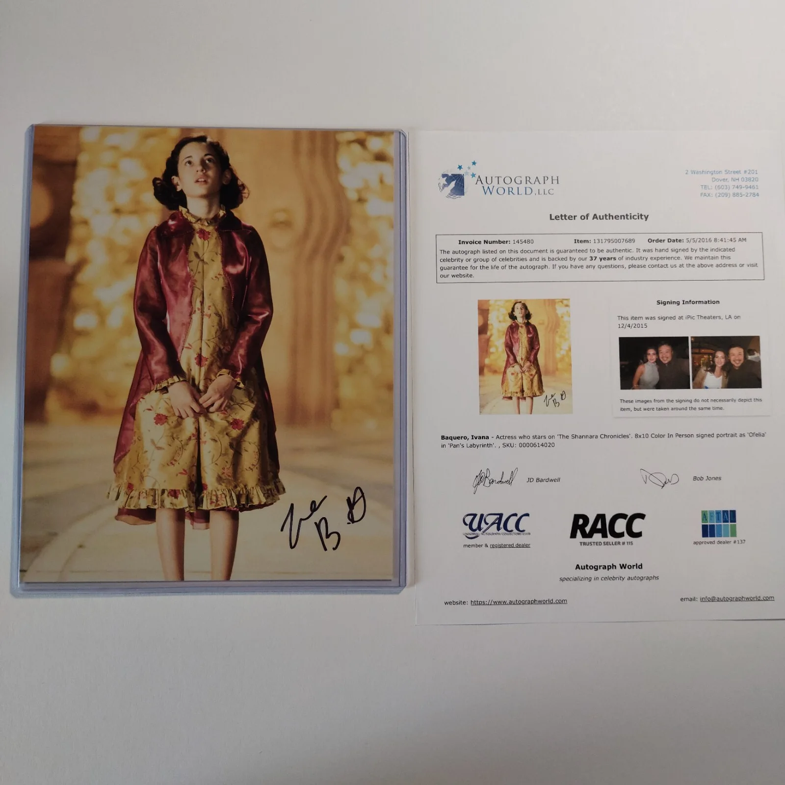 Ivana Baquero — Pan’s Labyrinth signed 8x10 Photo With COA Ivana Baquero Autographed Picture, изображение 2