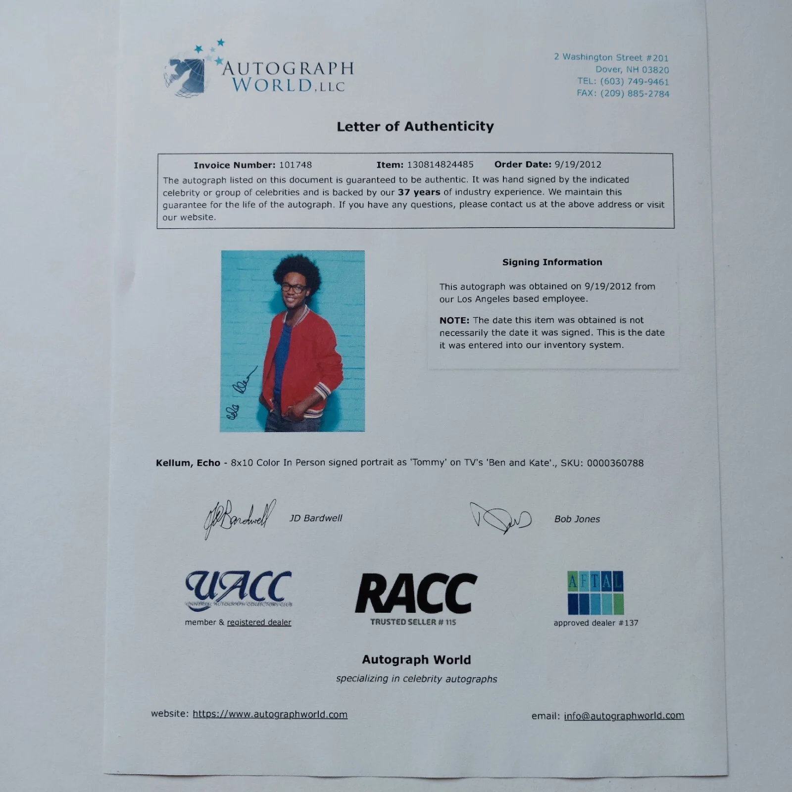 Echo Kellum — Echo Kellum Signed 8x10 Photo with COA Arrow Autographed Legends of Tomorrow, image 4