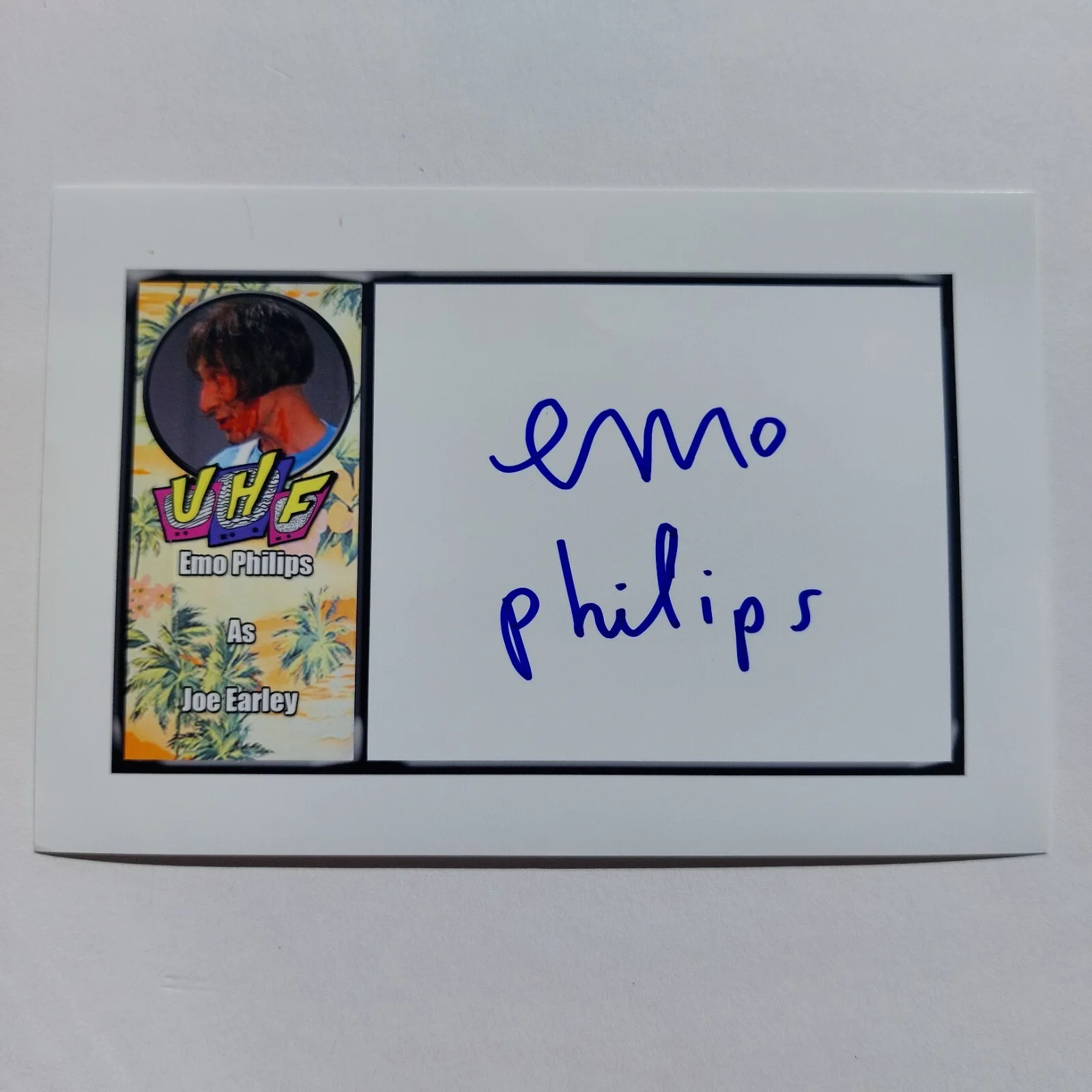Emo Philips — UHF Movie Signed 4x6 Photo Emo Philips "Joe Early" Shop teacher Autographed, изображение 2