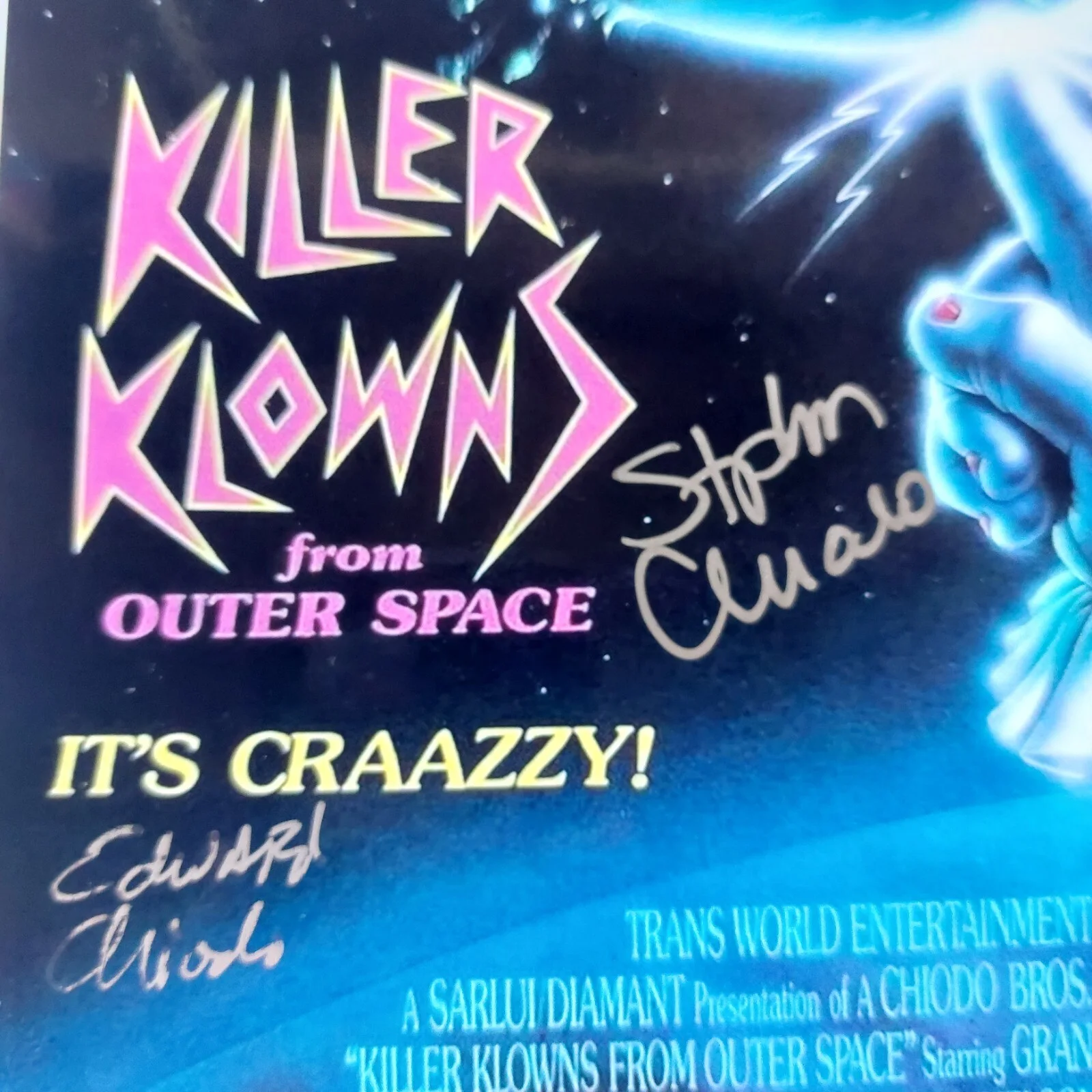 Charlie Chiodo, Edward Chiodo, Stephen Chiodo — Killer Klowns from Outer Space signed 8.5x11 Photo Chiodo Brothers Killer Clowns, image 2