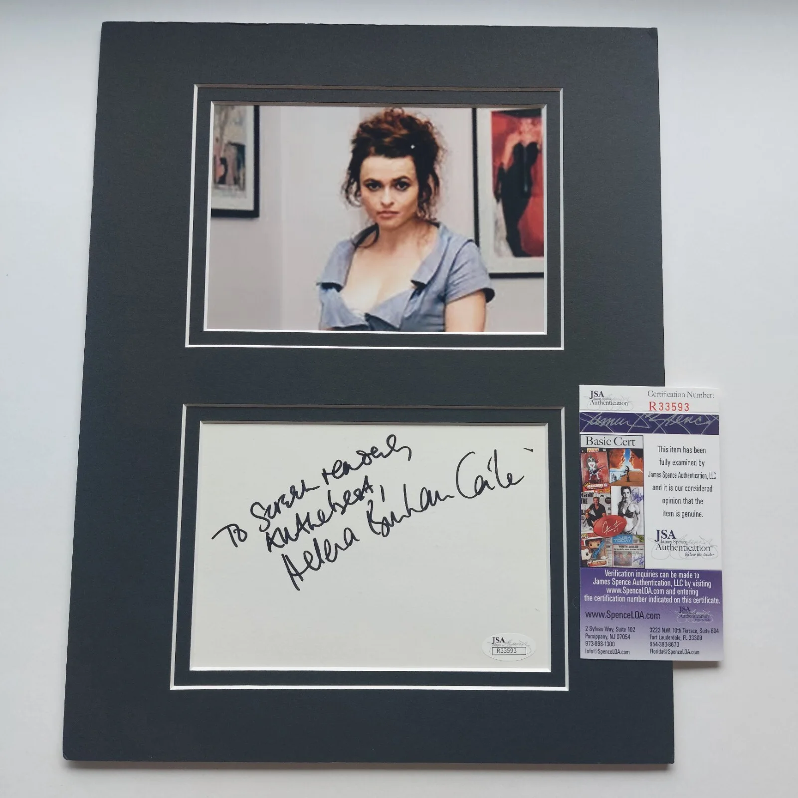 Helena Bonham Carter — Helena Bonham Carter Signed 11x14 display JSA COA (Harry Potter, Fight Club)