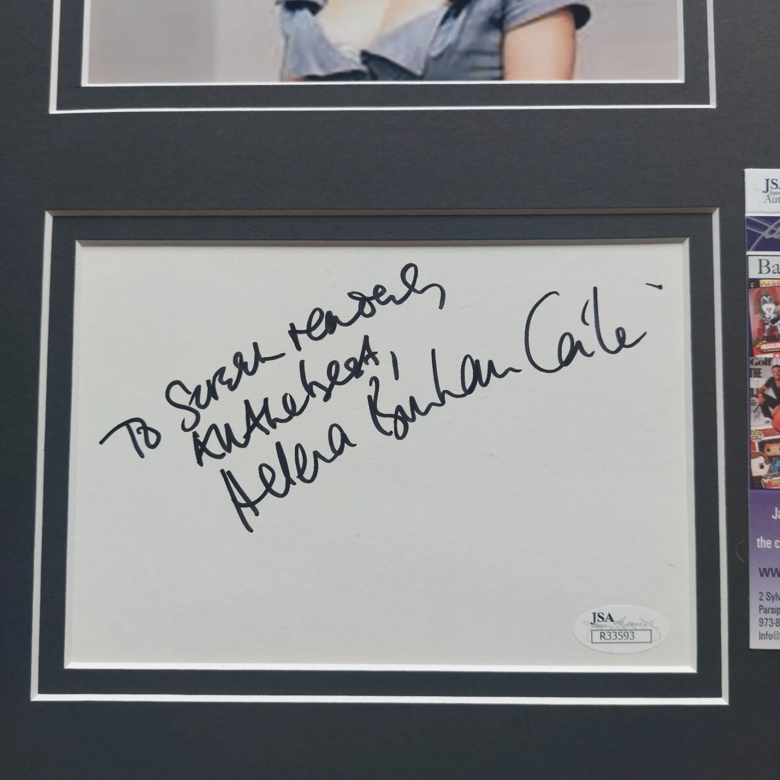 Helena Bonham Carter — Helena Bonham Carter Signed 11x14 display JSA COA (Harry Potter, Fight Club), изображение 2