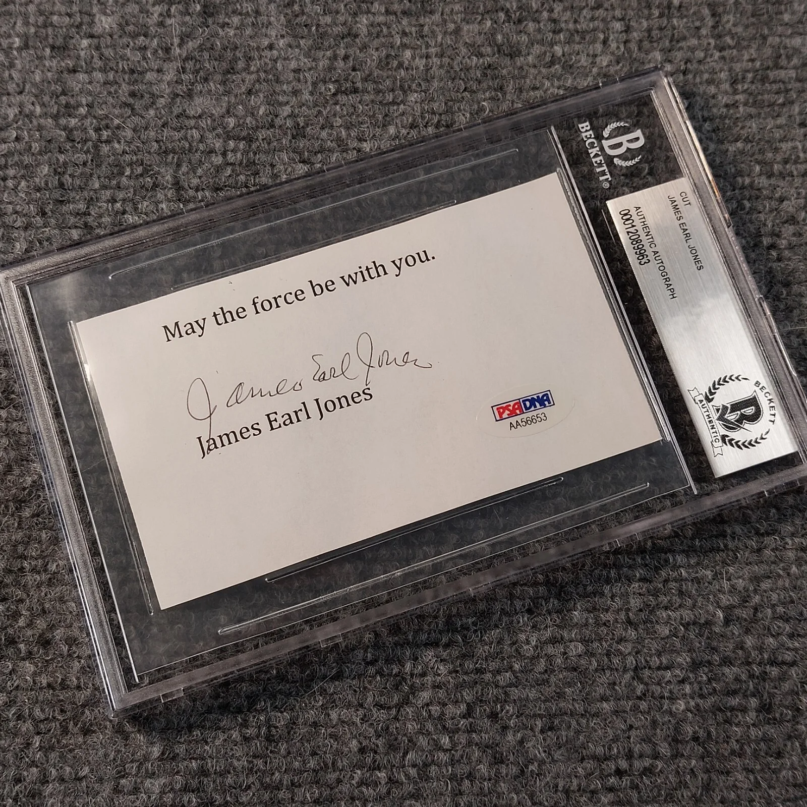 James Earl Jones — James Earl Jones SIGNED Dual Beckett COA & PSA COA!!! May the Force be With you