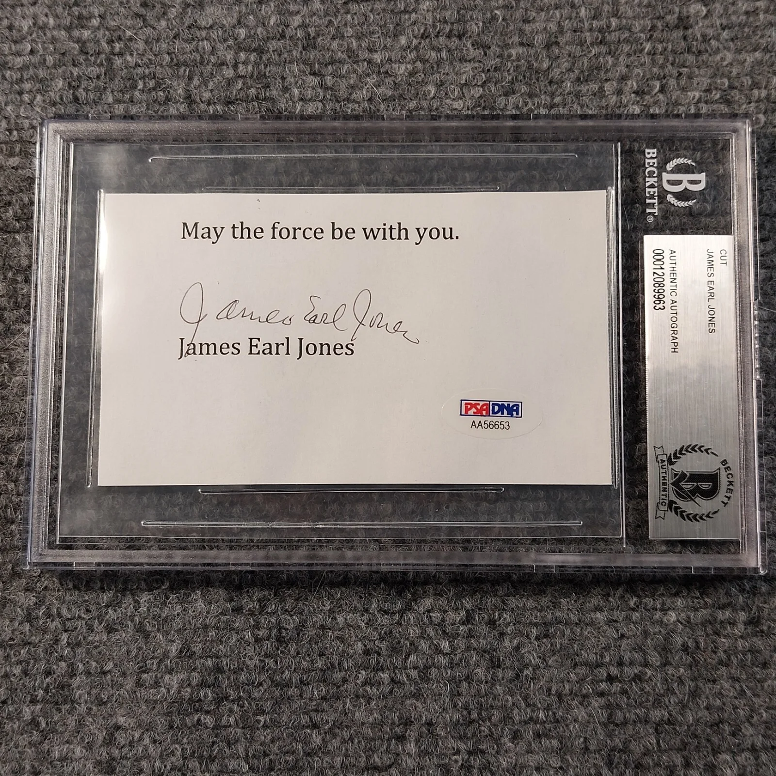 James Earl Jones — James Earl Jones SIGNED Dual Beckett COA & PSA COA!!! May the Force be With you, image 2
