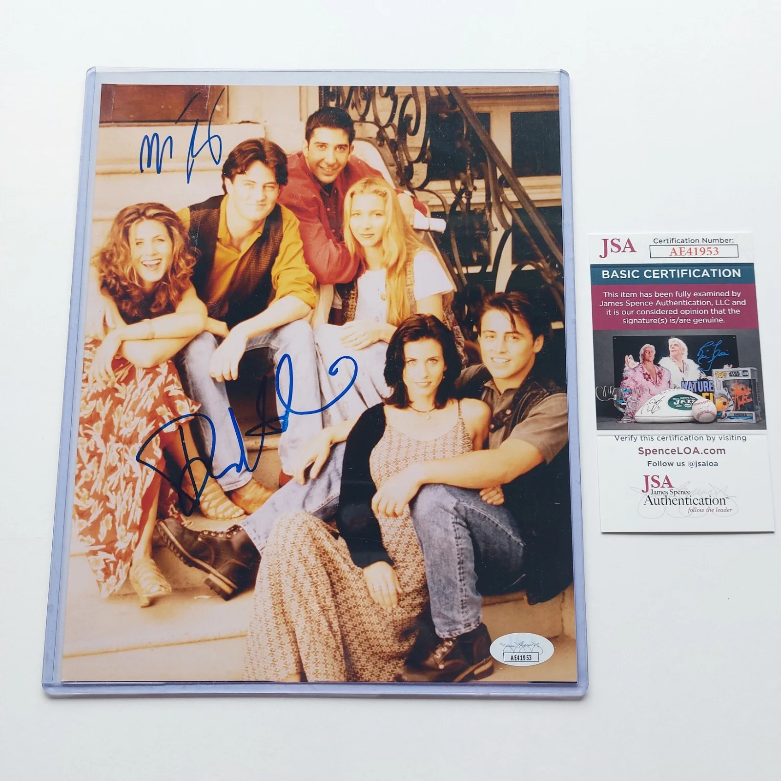 Matthew Perry — Friends Matthew Perry signed 8x10 Photo JSA COA and David Schwimmer SIGNED Auto, изображение 4