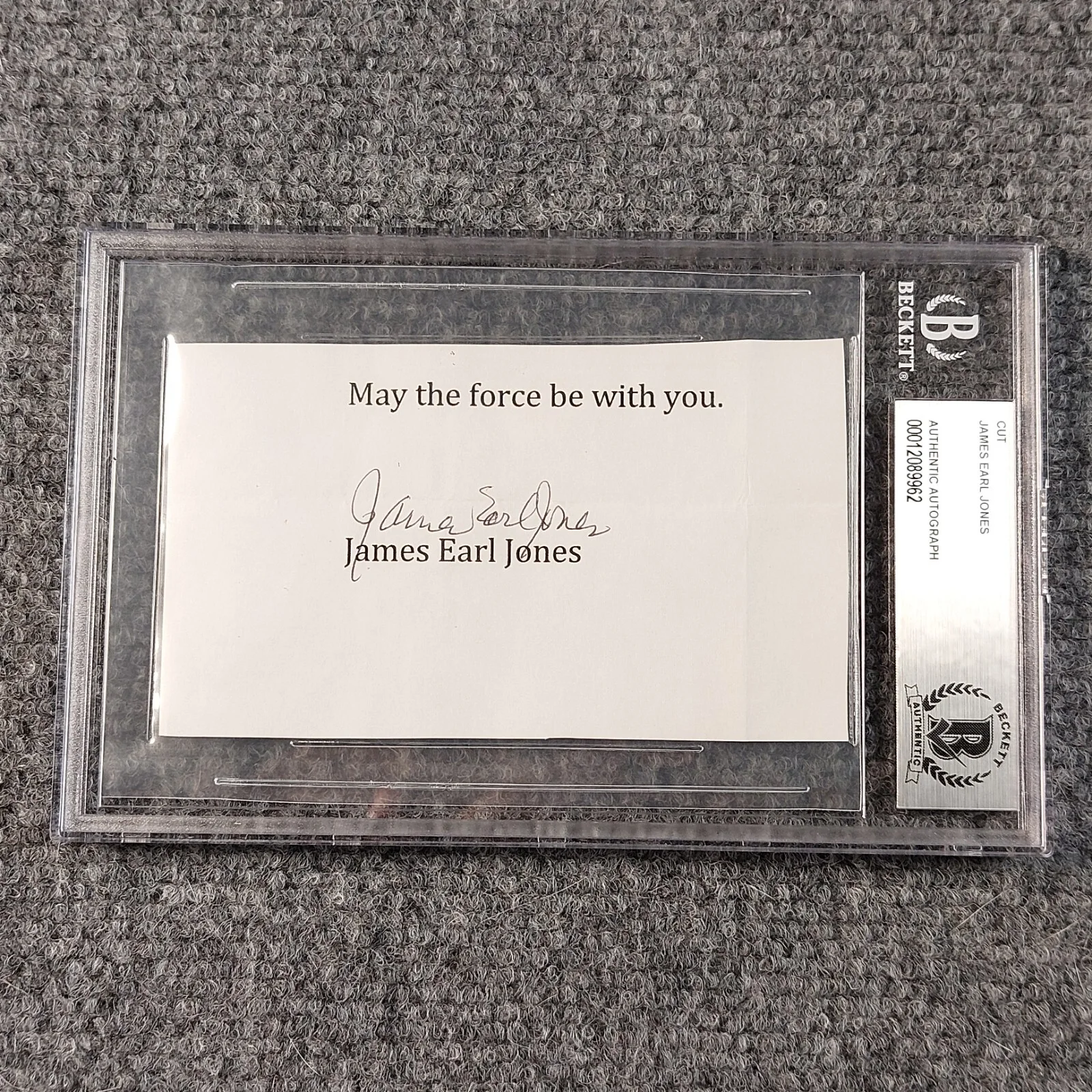 James Earl Jones — James Earl Jones SIGNED Signature Auto Cut Beckett COA May the Force be With you