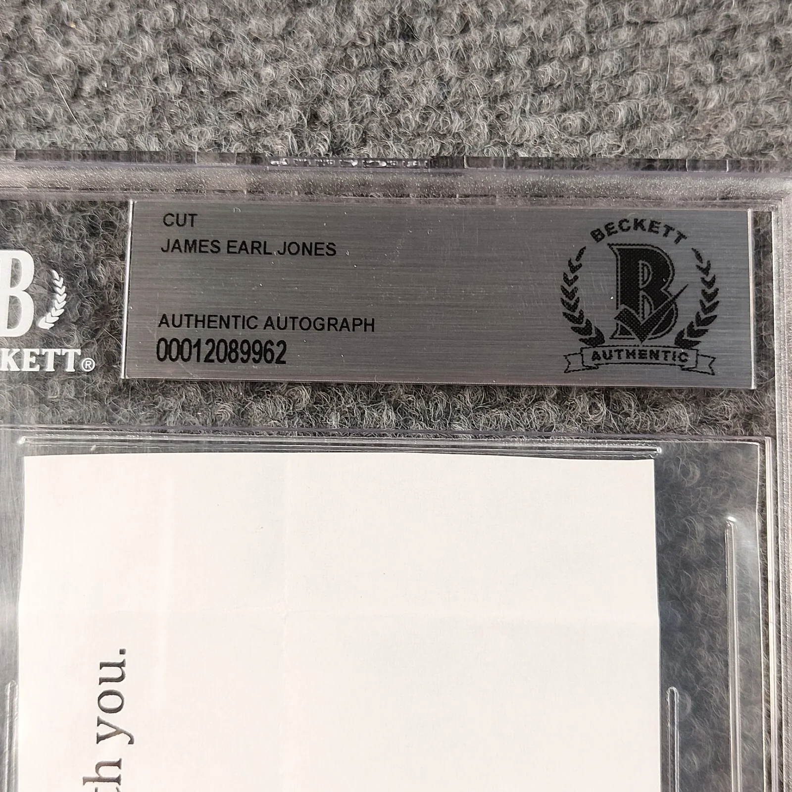 James Earl Jones — James Earl Jones SIGNED Signature Auto Cut Beckett COA May the Force be With you, изображение 2