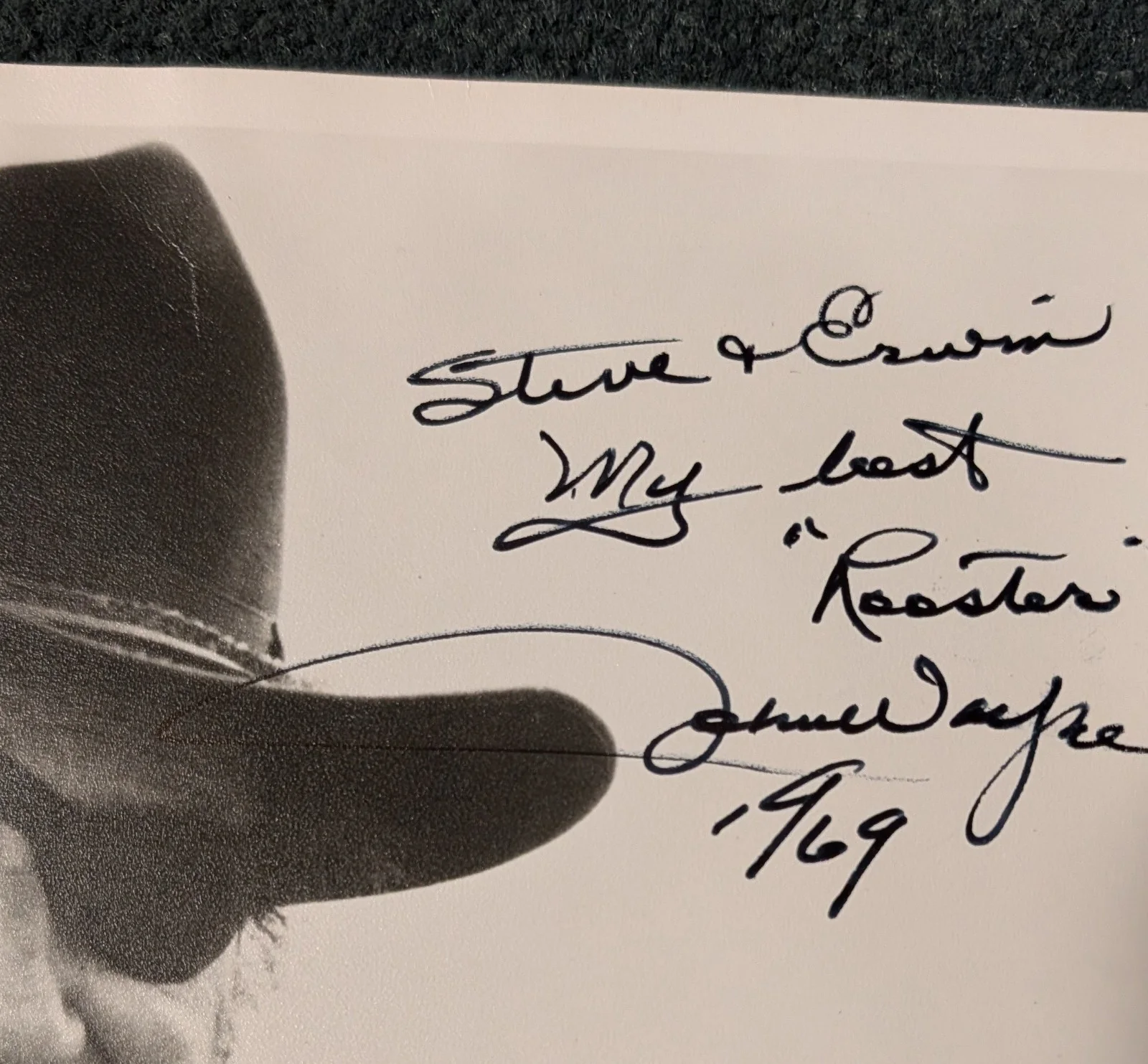 John Wayne — RAREST on eBay!! JOHN WAYNE autographed HAND-SIGNED PHOTO as ROOSTER!! w/ LETTER, изображение 3