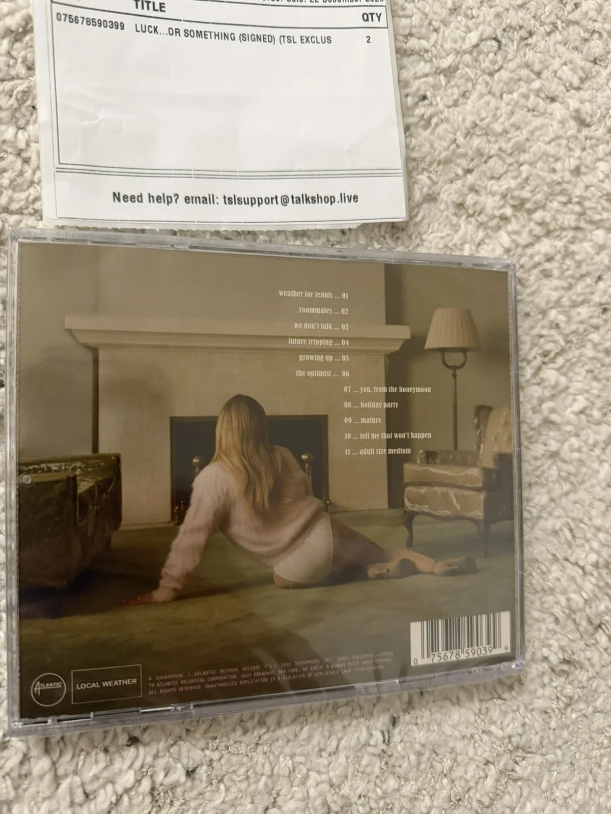 hilary duff luck... or something signed cd, image 2